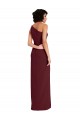 Affordable Sleek One Shoulder Long Crepe Bridesmaid Dress with Daring Slit UK