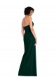 Affordable Scooped Strapless Neckline Crepe Bridesmaid Dress with Side Slit UK