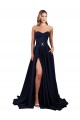 Affordable Sweetheart Neckline Low Back Long Crepe Bridesmaid Dress with High Leg Spit UK
