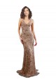 Affordable Floral Patterned Backless V-Neckline Sequin Bridesmaid Dress UK