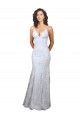 Affordable V-Neckline Backless Floral Patterned Sequin Bridesmaid Dress UK