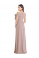 Affordable Off the Shoulder Tie Detail Maxi Bridesmaid Dress with Front Slit UK