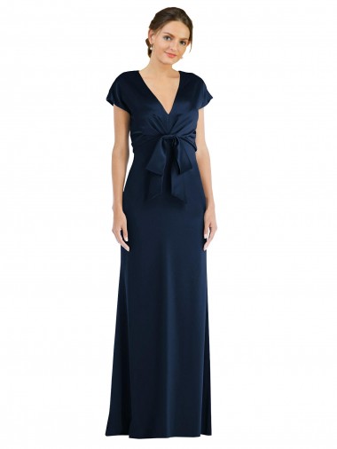 Affordable Soft Bow Blouson Bodice Trumpet Bridesmaid Dress UK