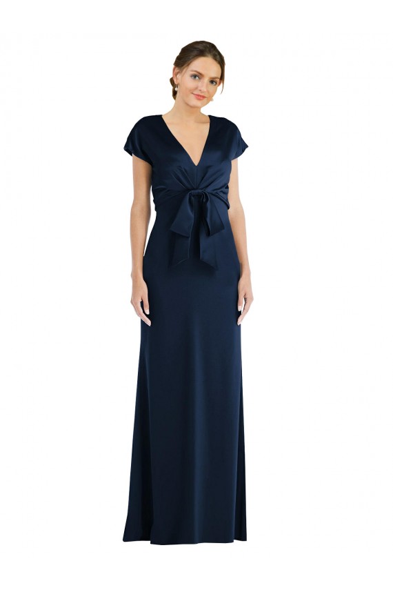 Affordable Soft Bow Blouson Bodice Trumpet Bridesmaid Dress UK