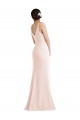 Affordable Skinny Strap Deep V-Neck Crepe Trumpet Bridesmaid Dress with Front Slit UK