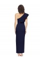 Affordable Ruched Floor Length Long Crepe Bridesmaid Dress with Shoulder Ruffles UK