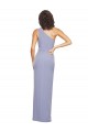 Affordable Floor Length One Shoulder Crepe Bridesmaid Dress with Pencil Skirt and Side Split UK