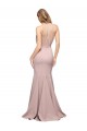 Affordable Long Sweetheart Crepe Bridesmaid Dress with High Neck Illusion Tulle Details UK
