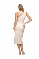 Affordable Midi Length One Shoulder Crepe Bridesmaid Dress with Thigh High Side Split UK