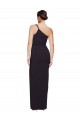 Affordable Long Floor Length Crepe Bridesmaid Dress with Side Split and One Strap UK