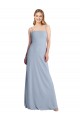 Affordable Straight Neckline Crepe Slip Bridesmaid Dress with Strappy Back UK
