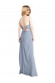 Affordable Straight Neckline Crepe Slip Bridesmaid Dress with Strappy Back UK