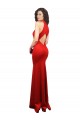 Affordable Halter Neck keyhole Front Back Long Stretch Satin Bridesmaid Dress UK