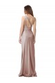 Affordable One Shoulder Black-Tie Floor Length Long Stretch Satin Bridesmaid Dress UK