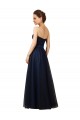 Affordable Elegant Lace and Tulle Long Strapless Bridesmaid Dress UK