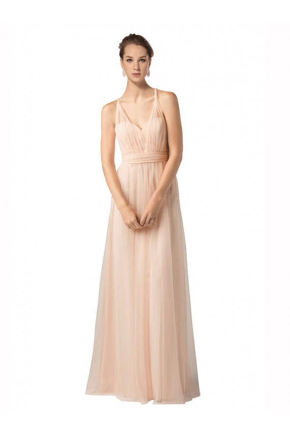 Affordable Sweetheart A-Line Tulle Bridesmaid Dress with Shirred Bodice UK