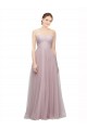 Affordable Sweetheart Neckline Long Tulle Bridesmaid Dress with Lace Bodice UK