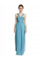 Affordable Floor Length Inverted V-Neck Tulle Bridesmaids Dress UK