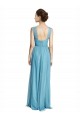 Affordable Floor Length Inverted V-Neck Tulle Bridesmaids Dress UK