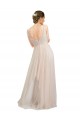 Affordable Scooped Neckline Long Tulle Bridesmaid Dress with Open Back UK