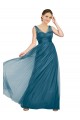 Affordable Long V-Neck Soft Tulle Bridesmaid Dress UK