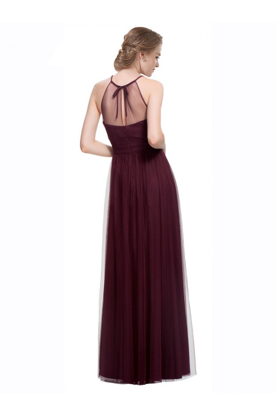 Affordable Full Length Soft Tulle Spaghetti Strap Bridesmaid Dress UK