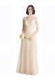 Affordable Full Length Tulle Bridesmaid Dress with Corded Lace Over Sweetheart Neckline UK