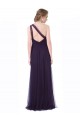 Affordable One Shoulder Long Tulle Bridesmaid Gown with Sheer Netting Strap UK