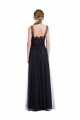 Affordable Full Length Tulle Bridesmaid Dress with Lace Bodice and Soft Tulle Illusion Top UK