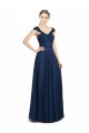 Affordable Ruched Sweetheart Long A-Line Tulle Bridesmaid Dress with Wide Straps and Tie Back UK