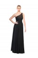 Affordable Ruched One Shoulder Tulle A-Line Bridesmaid Dress UK