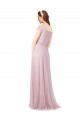 Affordable Off the Shoulder Long A-Line Tulle Bridesmaid Dress UK