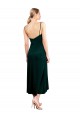 Affordable Midi Length Cowl Neck Velvet Slip Bridesmaid Dress UK