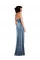 Affordable Strapless Velvet Maxi Bridesmaid Dress with Draped Skirt UK