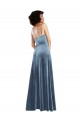 Affordable Sleek Cowl Neck Velvet Maxi Bridesmaid Dress with Pockets UK