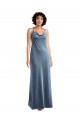 Affordable Cowl Neck Velvet Maxi Slip Bridesmaid Dress UK