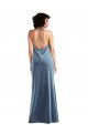 Affordable Cowl Neck Velvet Maxi Slip Bridesmaid Dress UK