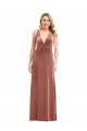 Affordable Plunging Neckline Velvet Maxi Bridesmaid Dress with Criss Cross Open Back UK