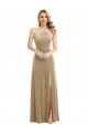 Affordable High Neck Halter Open Back Long Velvet Maxi Bridesmaid Dress UK