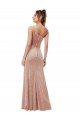 Affordable One Shoulder Stretch Velvet Bridesmaid Dress with Front Slit UK