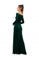 Affordable Off the Shoulder Long Sleeves Stretch Velvet Bridesmaid Dress UK