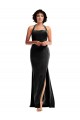 Affordable Stretch Velvet Empire Bridesmaid Dress with Halter Strap UK