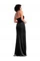 Affordable Stretch Velvet Empire Bridesmaid Dress with Halter Strap UK