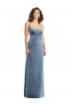 Affordable Spaghetti Strap Long Full Length Velvet Maxi Bridesmaid Dress UK